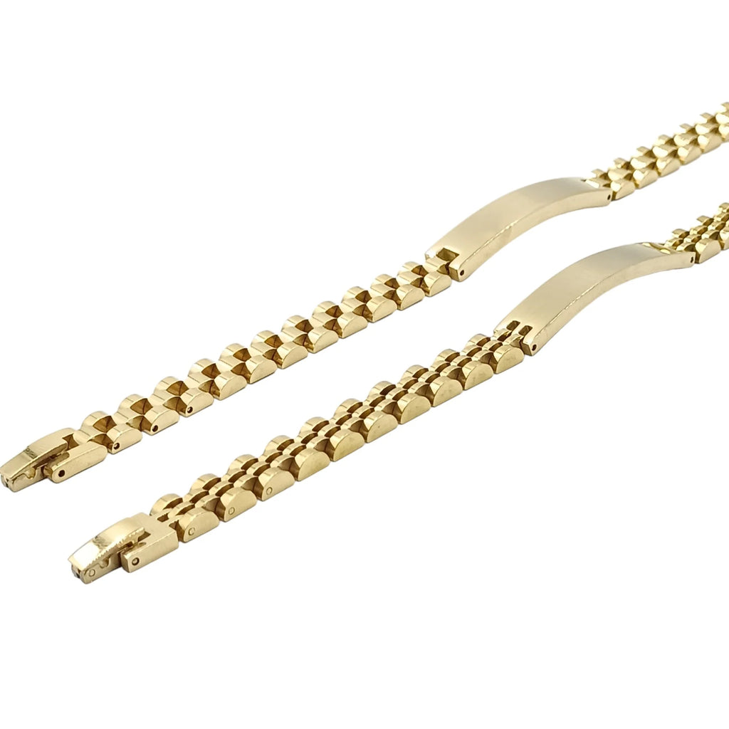 Bracciale Veneziano Diamantato Deluxe Acciaio Oro