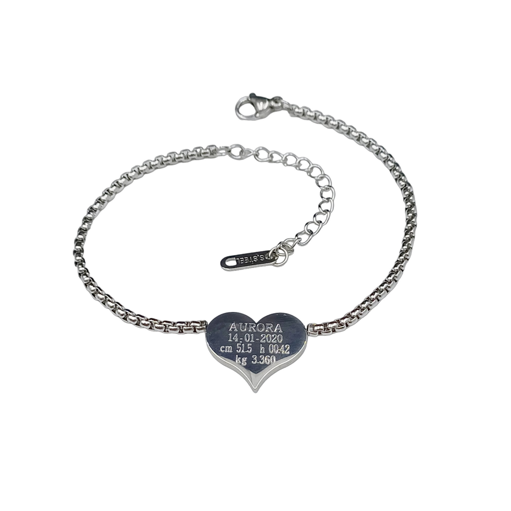 Bracciale Cuore NASCITA Acciaio