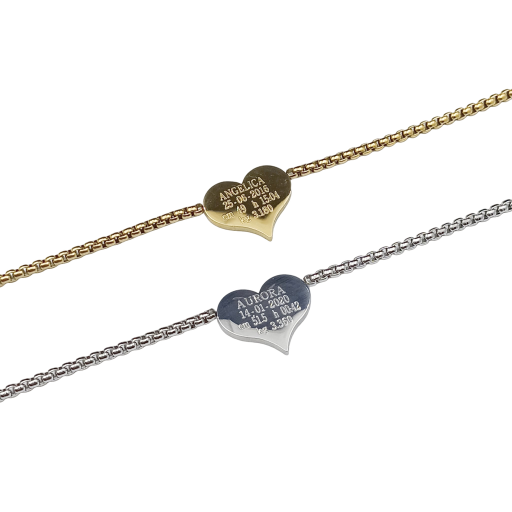 Bracciale Cuore NASCITA Acciaio