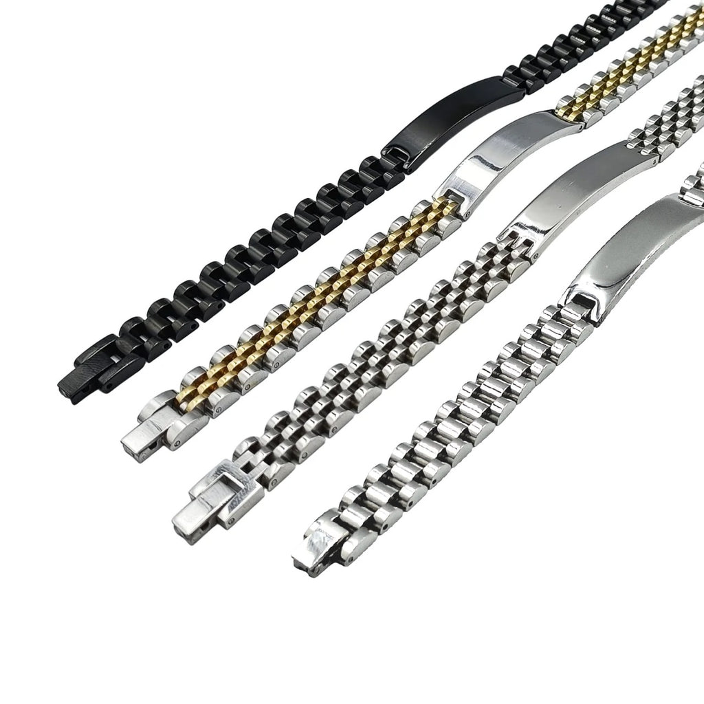 Bracciale Elegance Diamantato Acciaio con Incisione Personalizzata