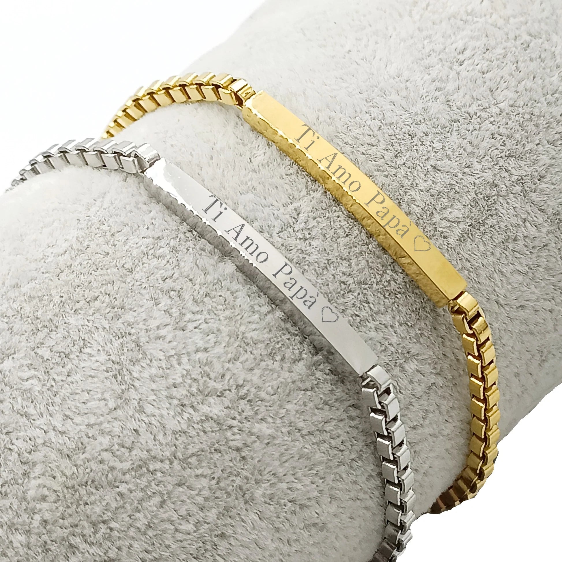 Bracciale Veneziana Acciaio Colori Argento e Oro