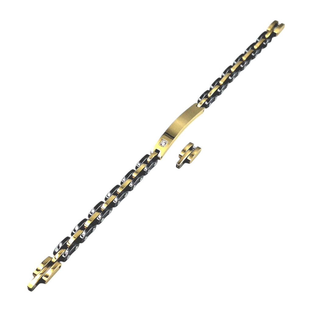 Bracciale Cubo Diamantato Zircone in Acciaio con Incisione Personalizzata