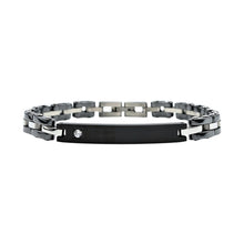 Téléchargez l&#39;image dans la visionneuse de la galerie, Bracciale Cubo Diamantato Zircone in Acciaio con Incisione Personalizzata
