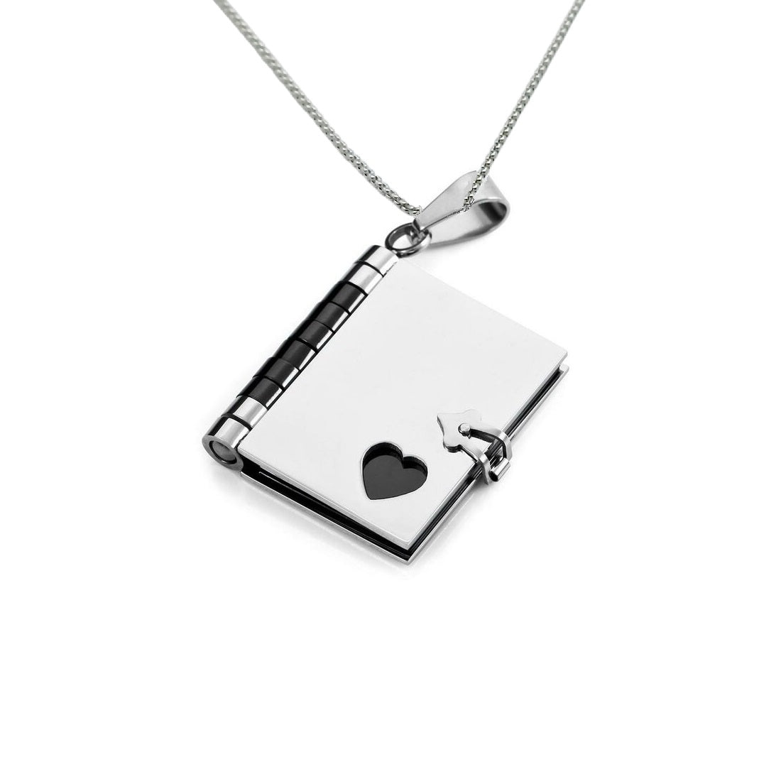 collana con materiale anallergico, ciondolo in tormalina nera - Gi