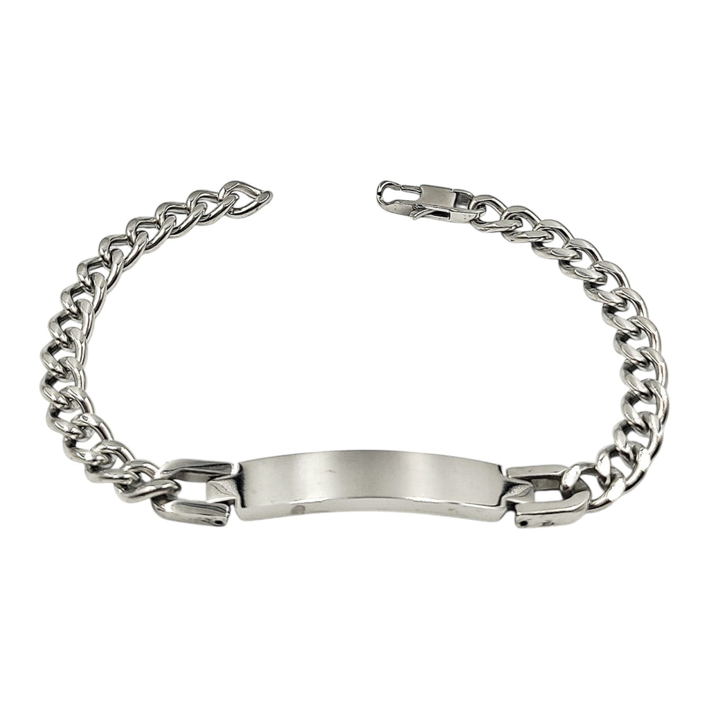 Bracciale Maglia Larga Sturdy in Acciaio con Incisione Personalizzata