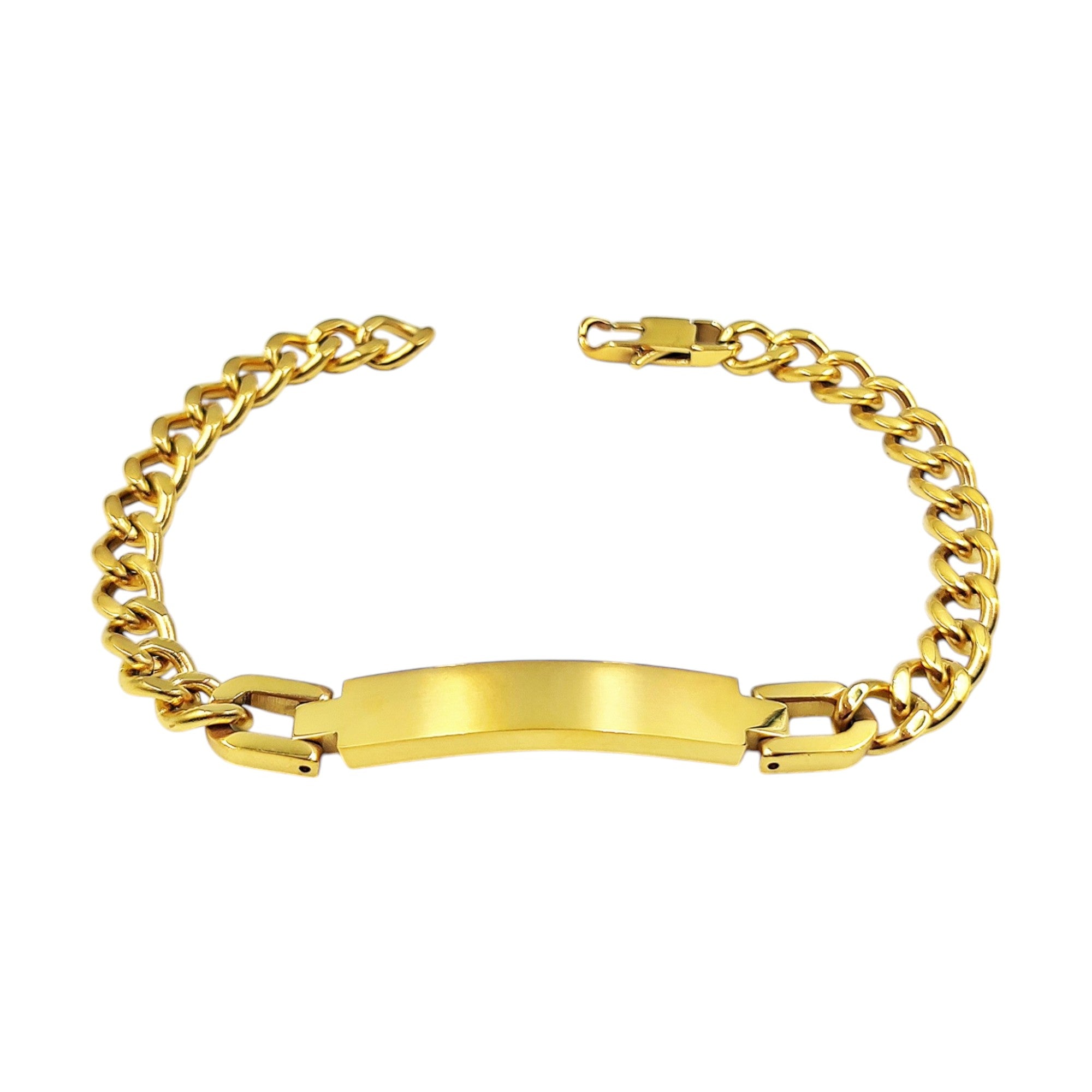 Bracciale Maglia Larga Sturdy in Acciaio con Incisione Personalizzata