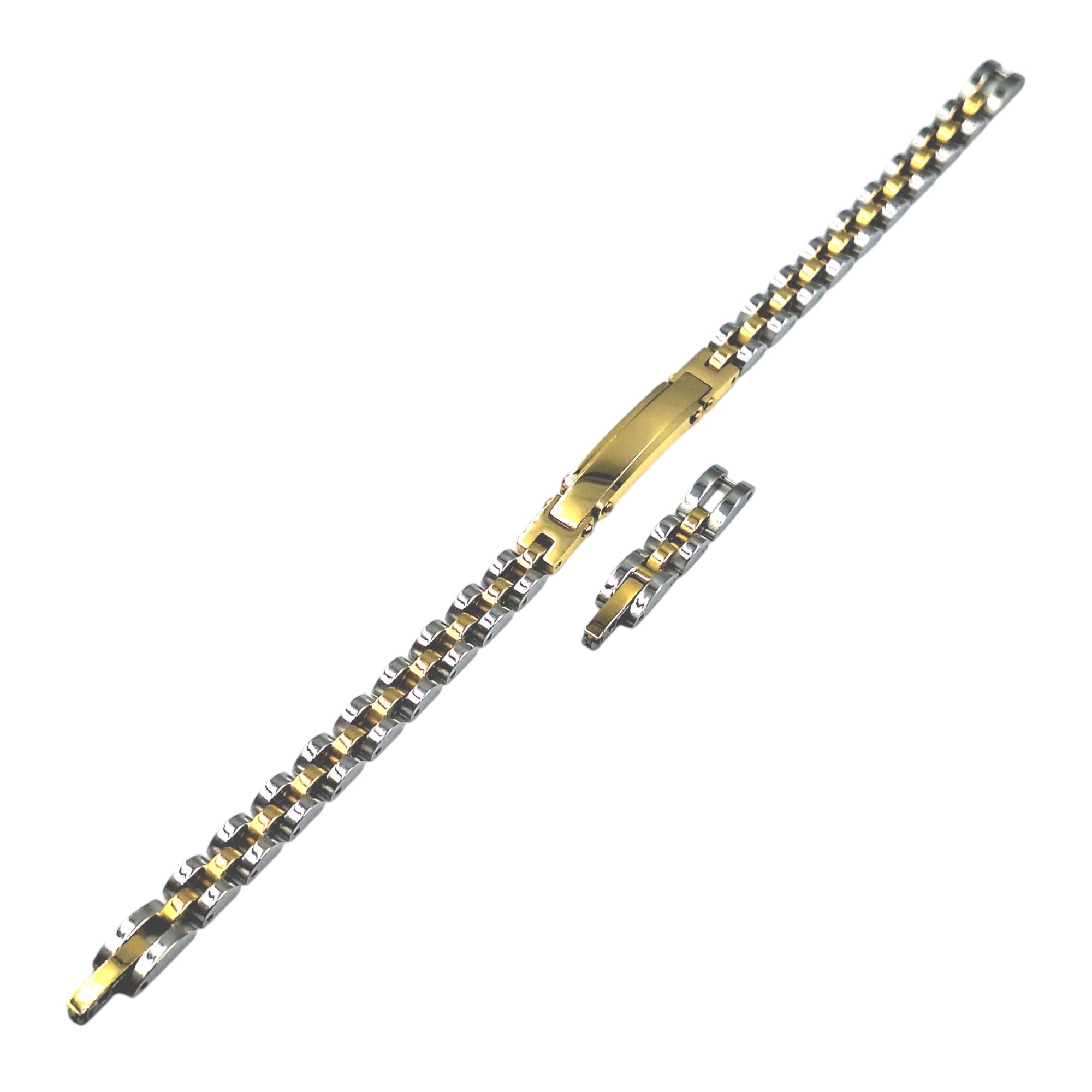 Bracciale Veneziano Diamantato Barre in Acciaio con Incisione Personalizzata