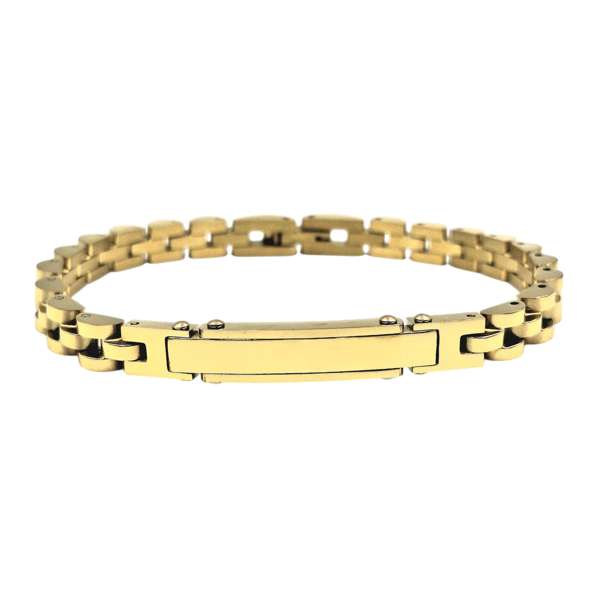 Bracciale Veneziano Diamantato Barre in Acciaio con Incisione Personalizzata