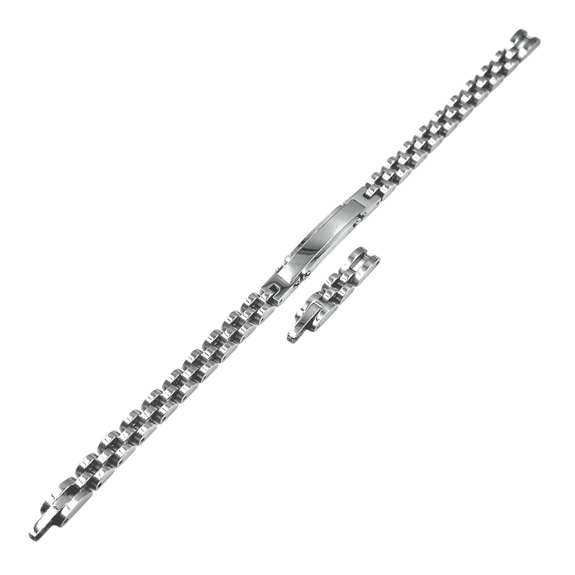 Bracciale Veneziano Diamantato Barre in Acciaio con Incisione Personalizzata