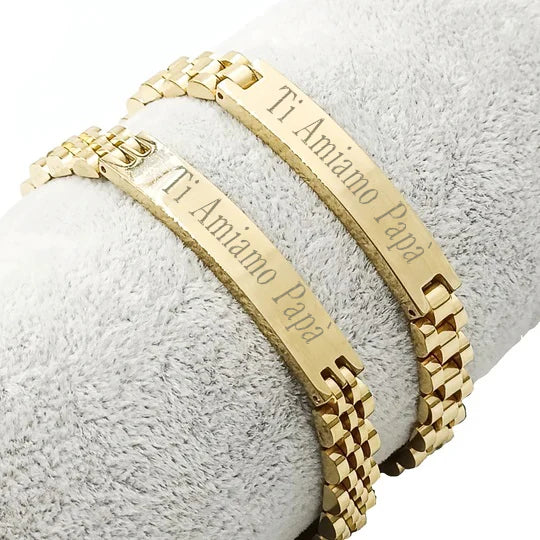 Bracciale Veneziano Diamantato Deluxe Acciaio Oro