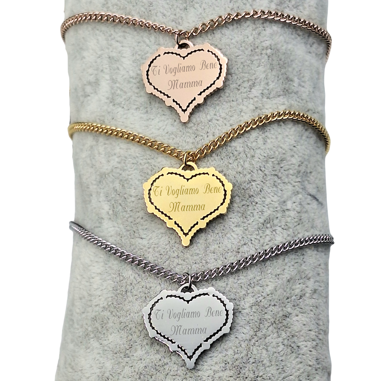 Collana Cuore Sacro Acciaio - Incisione Gratuita