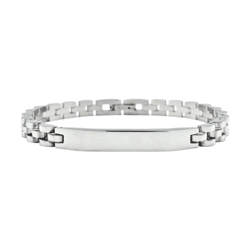 Bracciale Veneziano Diamantato Ponte in Acciaio con Incisione Personalizzata