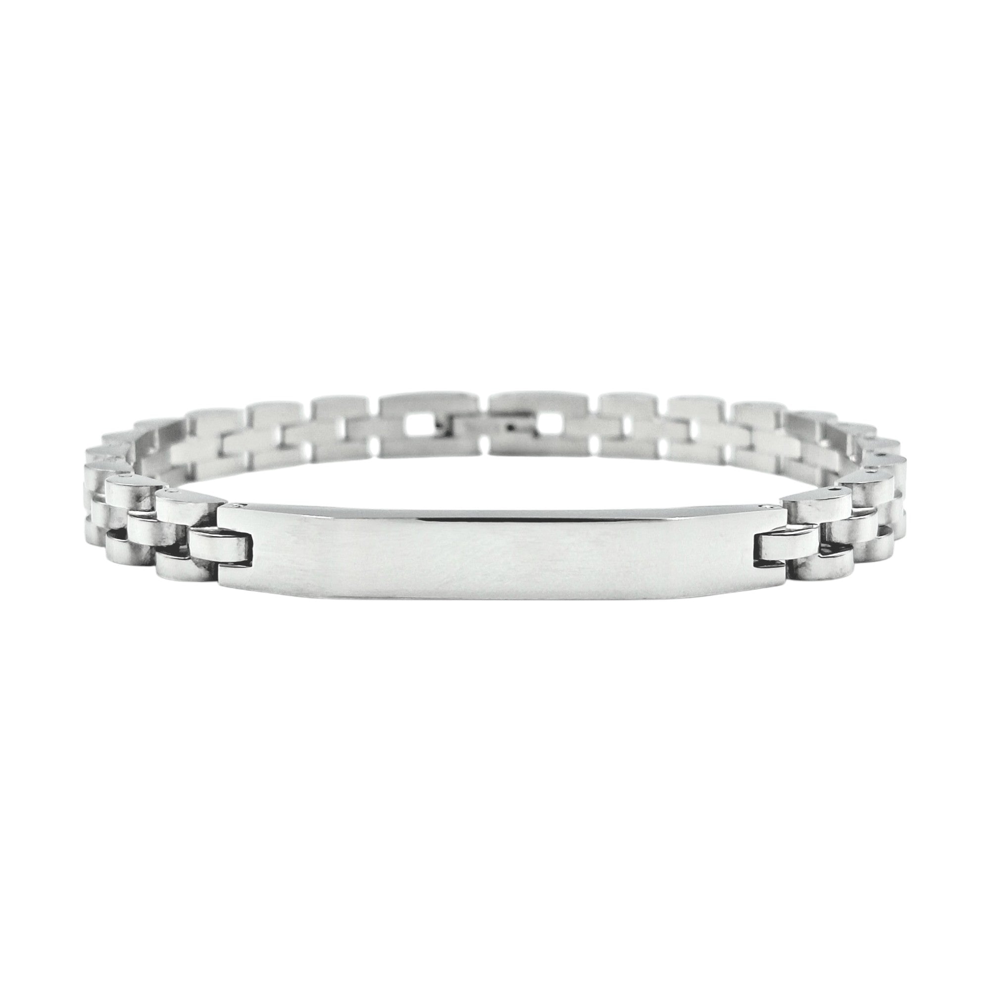 Bracciale Veneziano Diamantato Ponte in Acciaio con Incisione Personalizzata