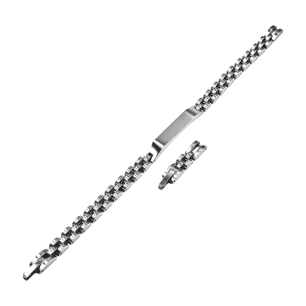 Bracciale Veneziano Diamantato Ponte in Acciaio con Incisione Personalizzata