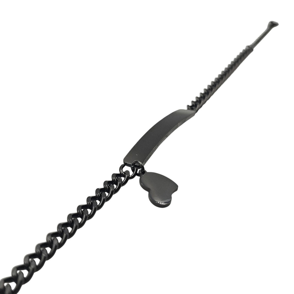 Bracciale Soft Love in Acciaio Nero con Incisione Personalizzata