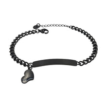 Téléchargez l&#39;image dans la visionneuse de la galerie, Bracciale Soft Love in Acciaio Nero con Incisione Personalizzata
