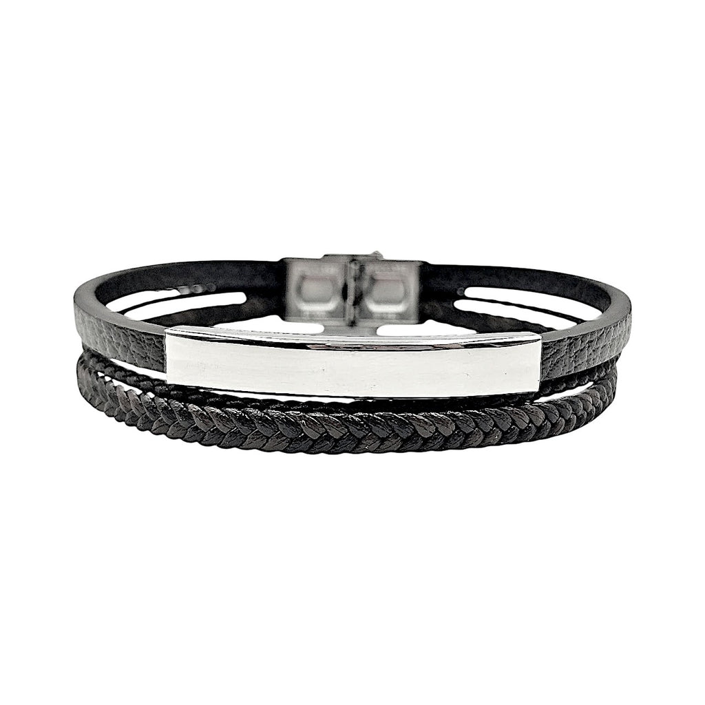 Bracciale Acciaio Skin-Black incisione personalizzata