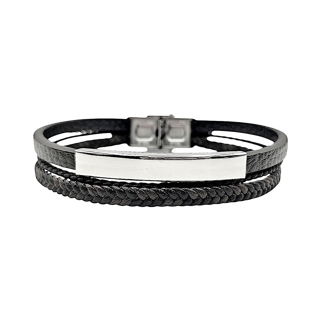 Bracelet Acier Noir Peau