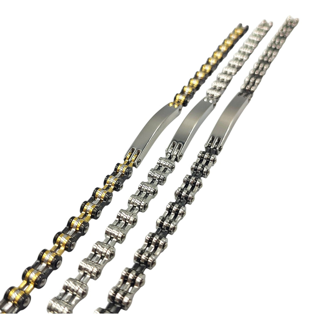 Bracciale Catena Tris Acciaio con Incisione Personalizzata