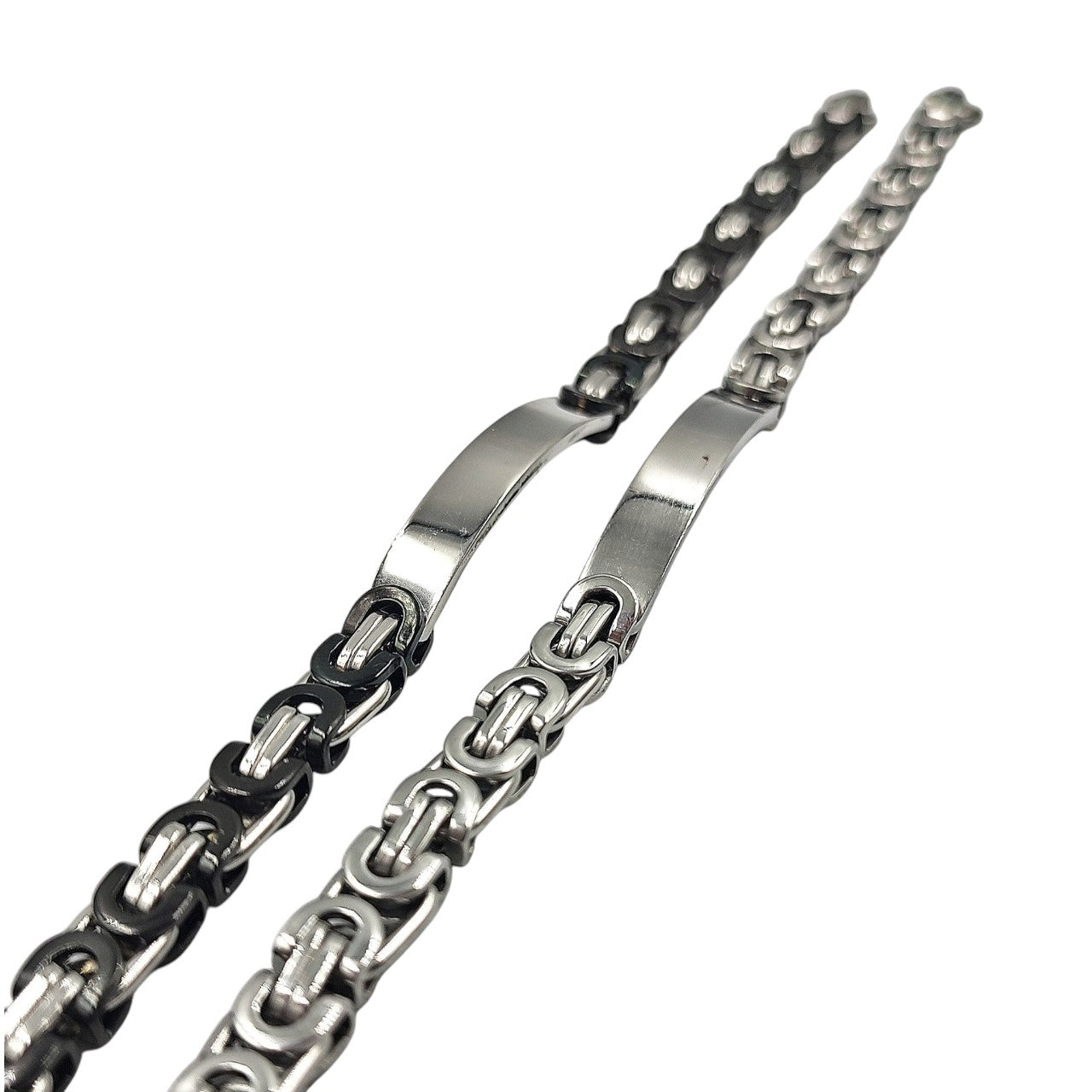 Bracciale Catena Intrecciata in Acciaio con Incisione Personalizzata