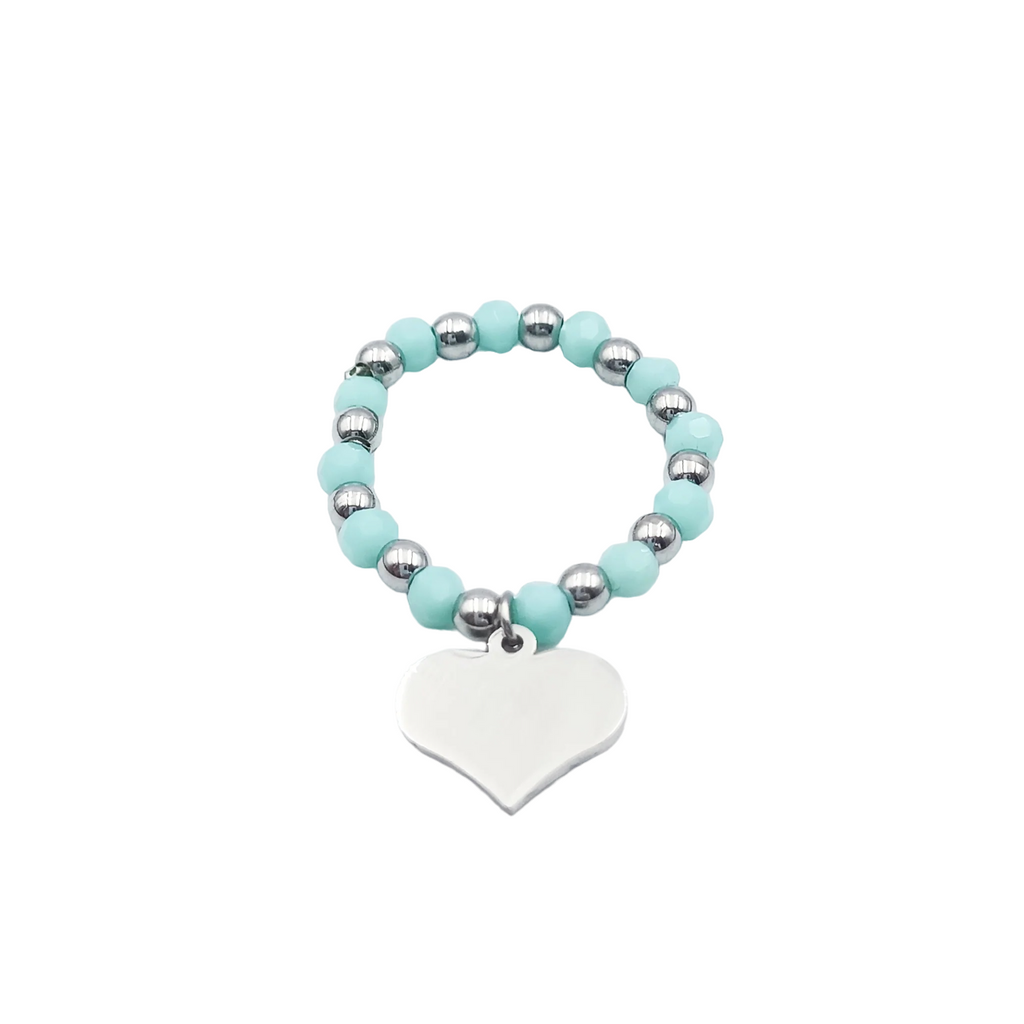 Anello Elasticizzato Cuore Acciaio Vari Colori