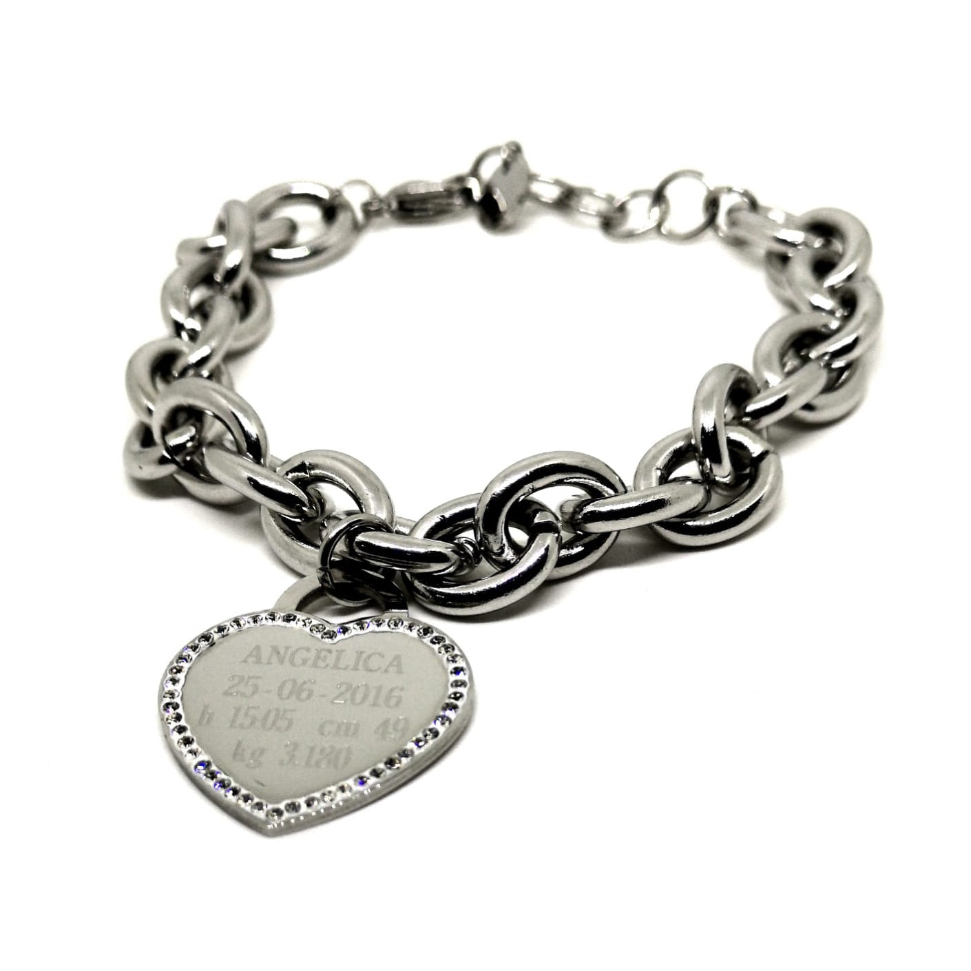 Bracelet Loves NAISSANCE Acier 2 Coeurs