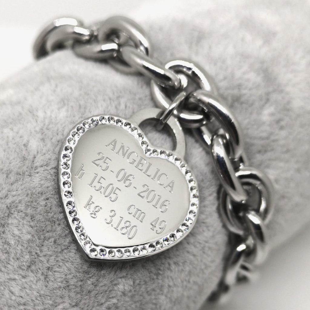 Bracelet Loves NAISSANCE Acier 2 Coeurs