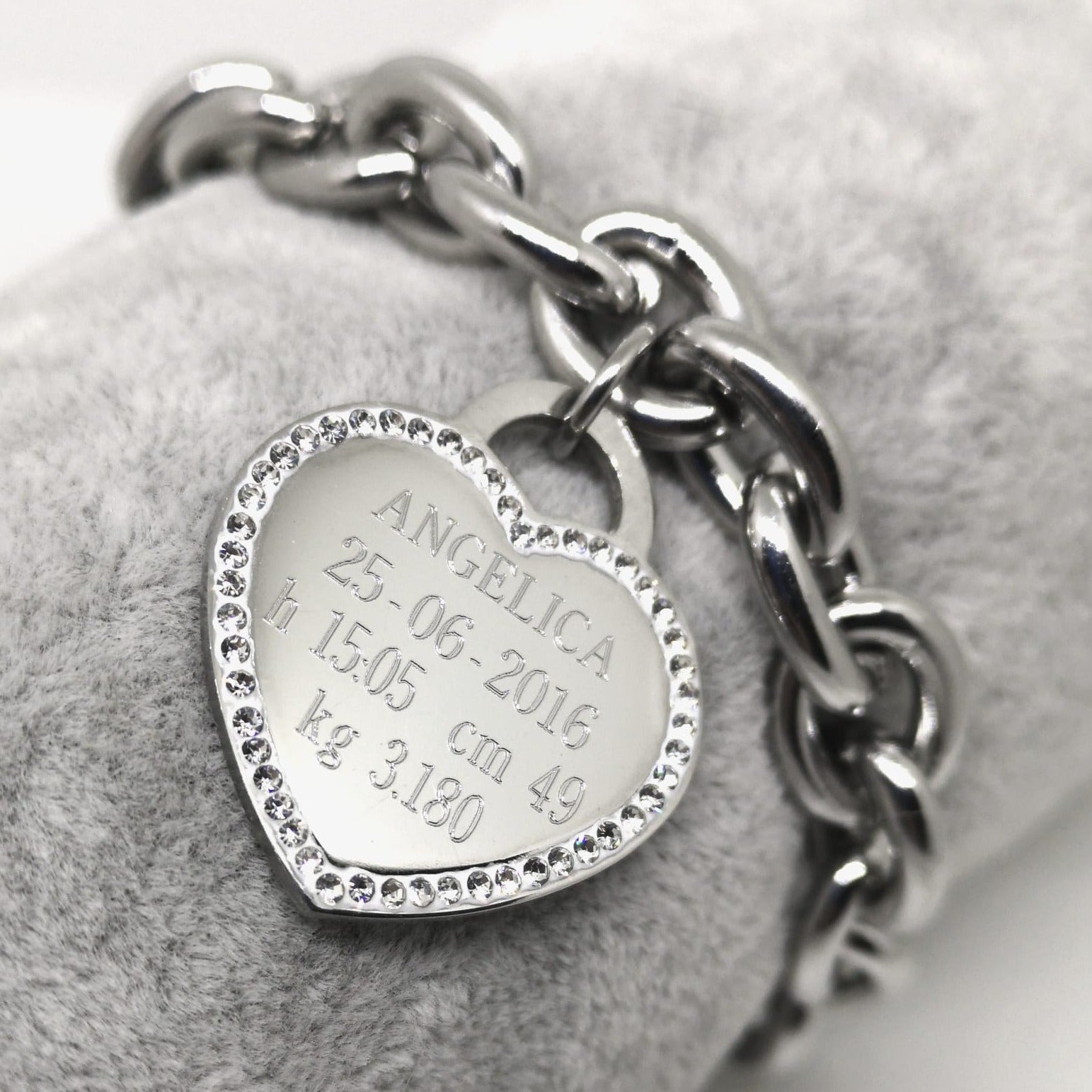 Bracelet Loves NAISSANCE Acier 2 Coeurs