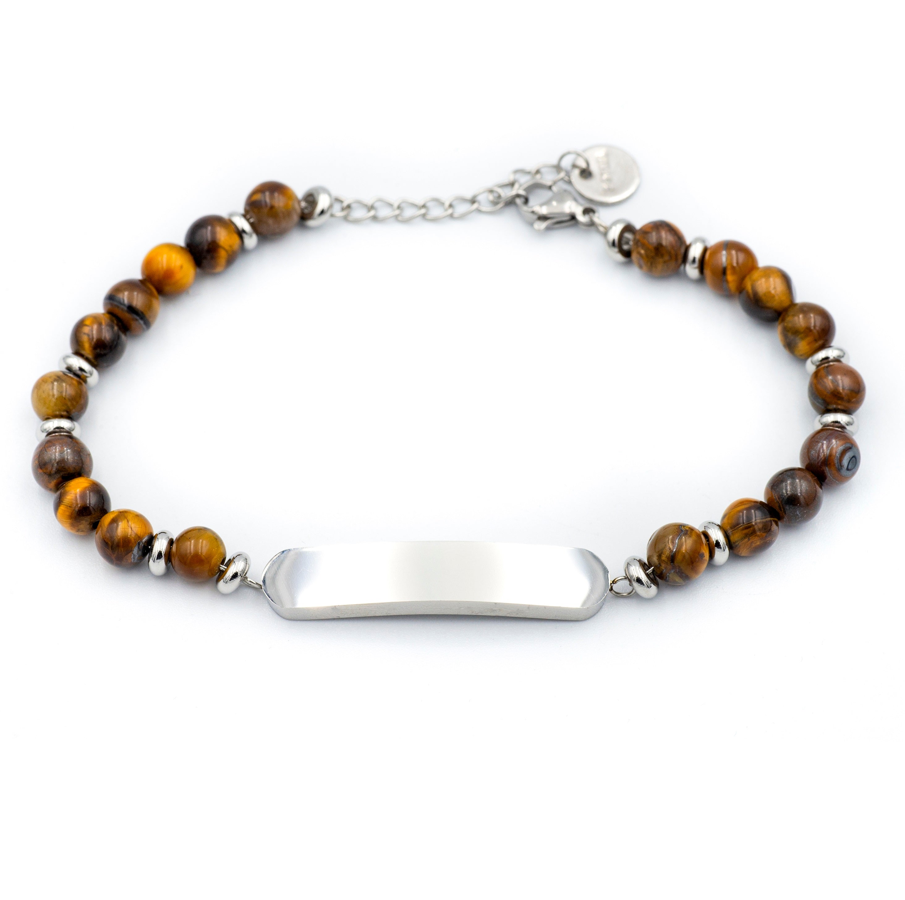 Bracciale Pietra Occhio di Tigre Acciaio