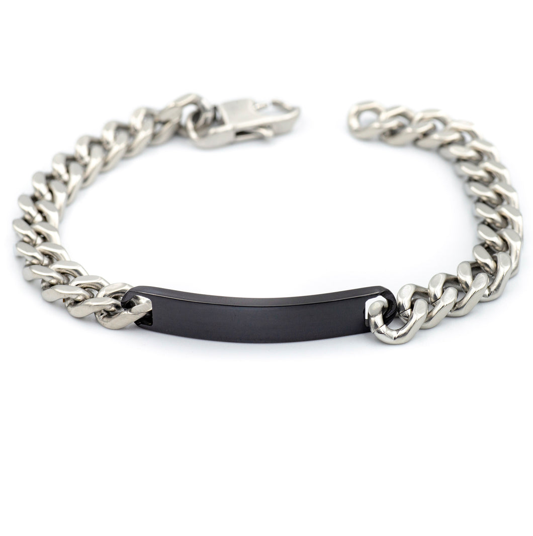 Bracciale Soft Piastra Nera Acciaio