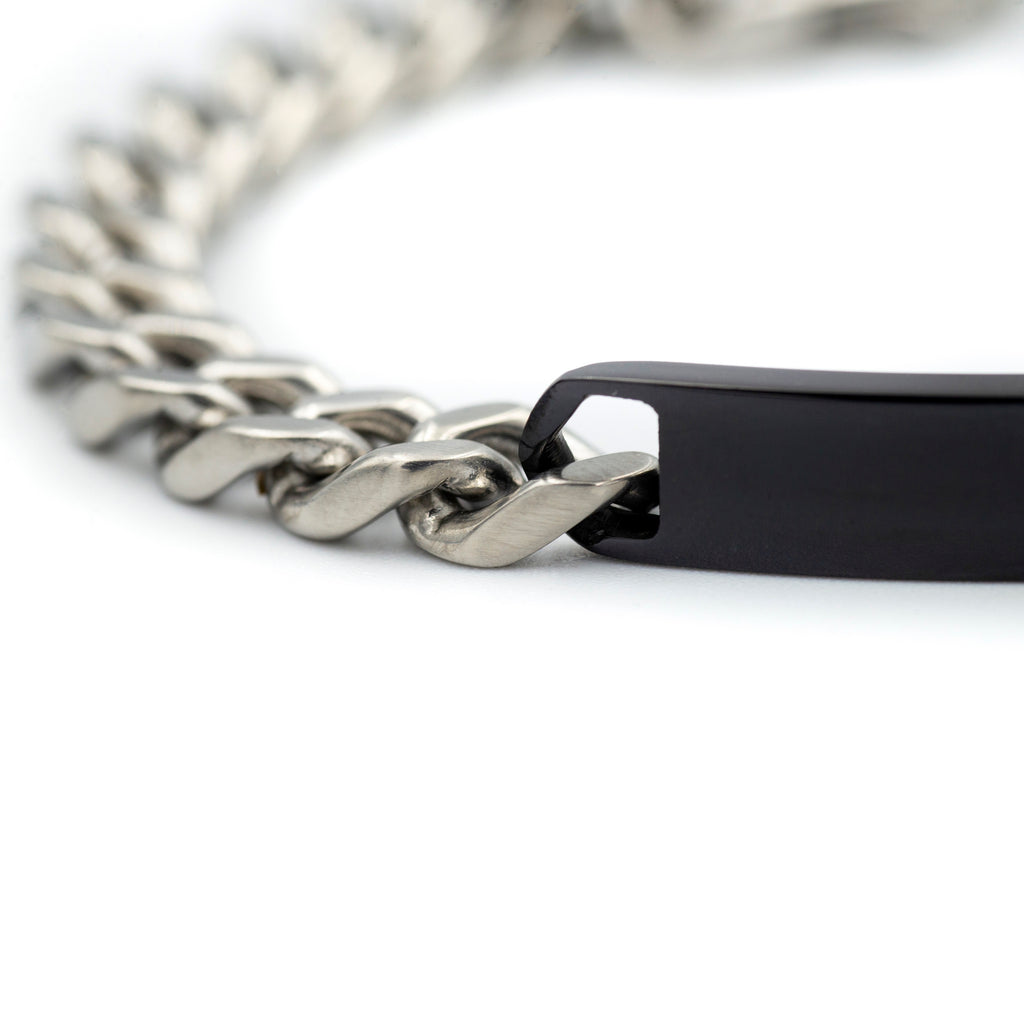 Bracciale Soft Piastra Nera Acciaio