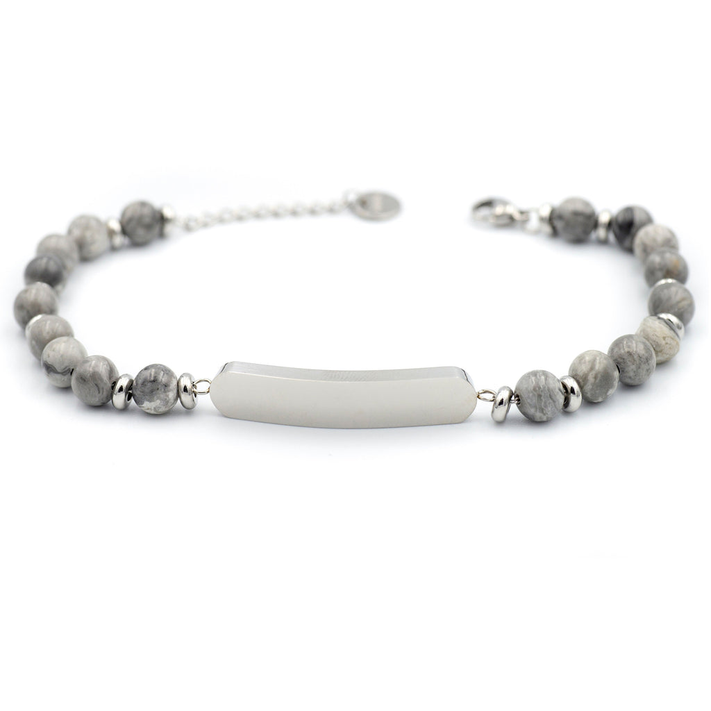 Bracciale Pietra Occhio di Gatto Acciaio NASCITA 1 o 2 Bimbi