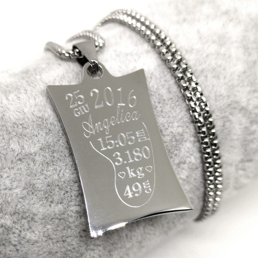 Collana Uomo/Donna Paper NASCITA Acciaio