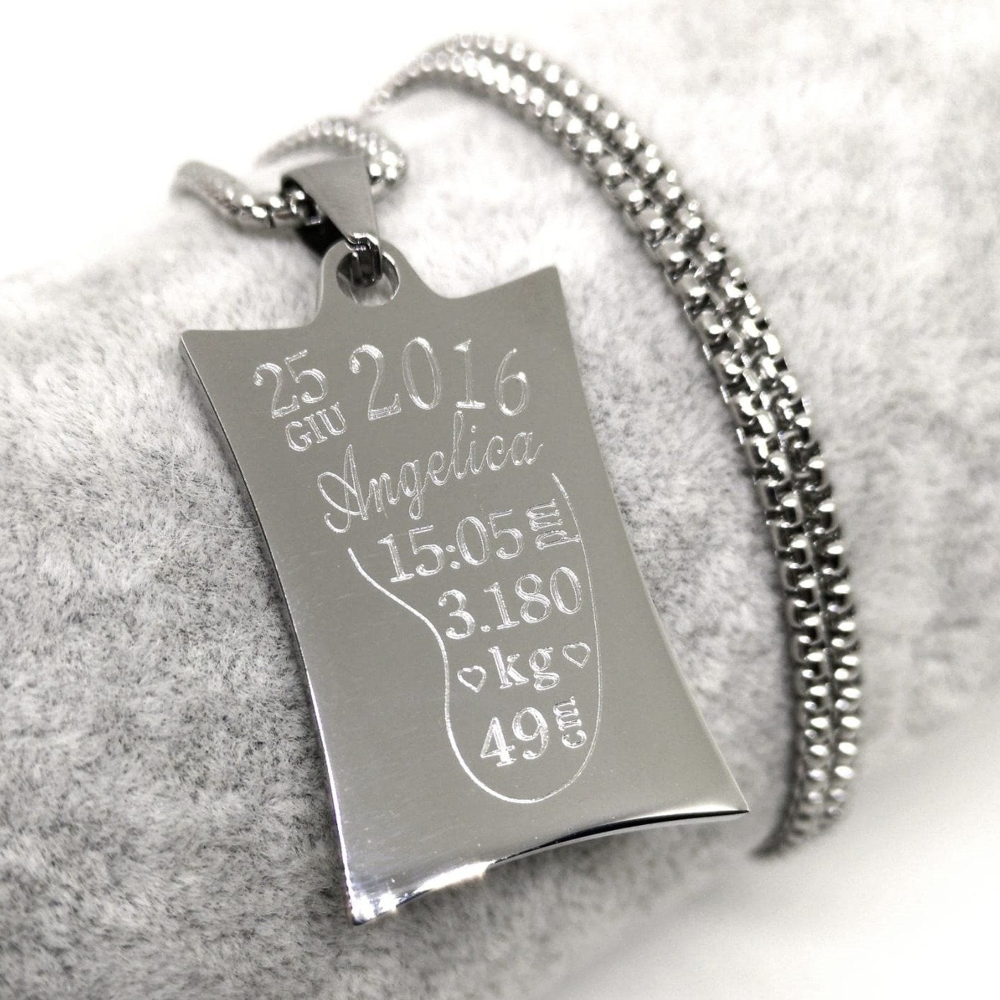 Collana Uomo/Donna Paper NASCITA Acciaio