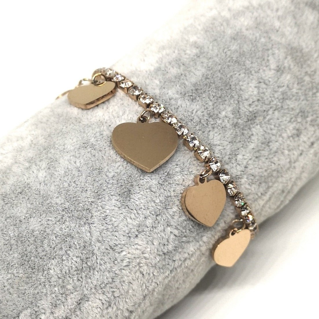 Bracciale Cuori Brilliant Acciaio Oro Rosa