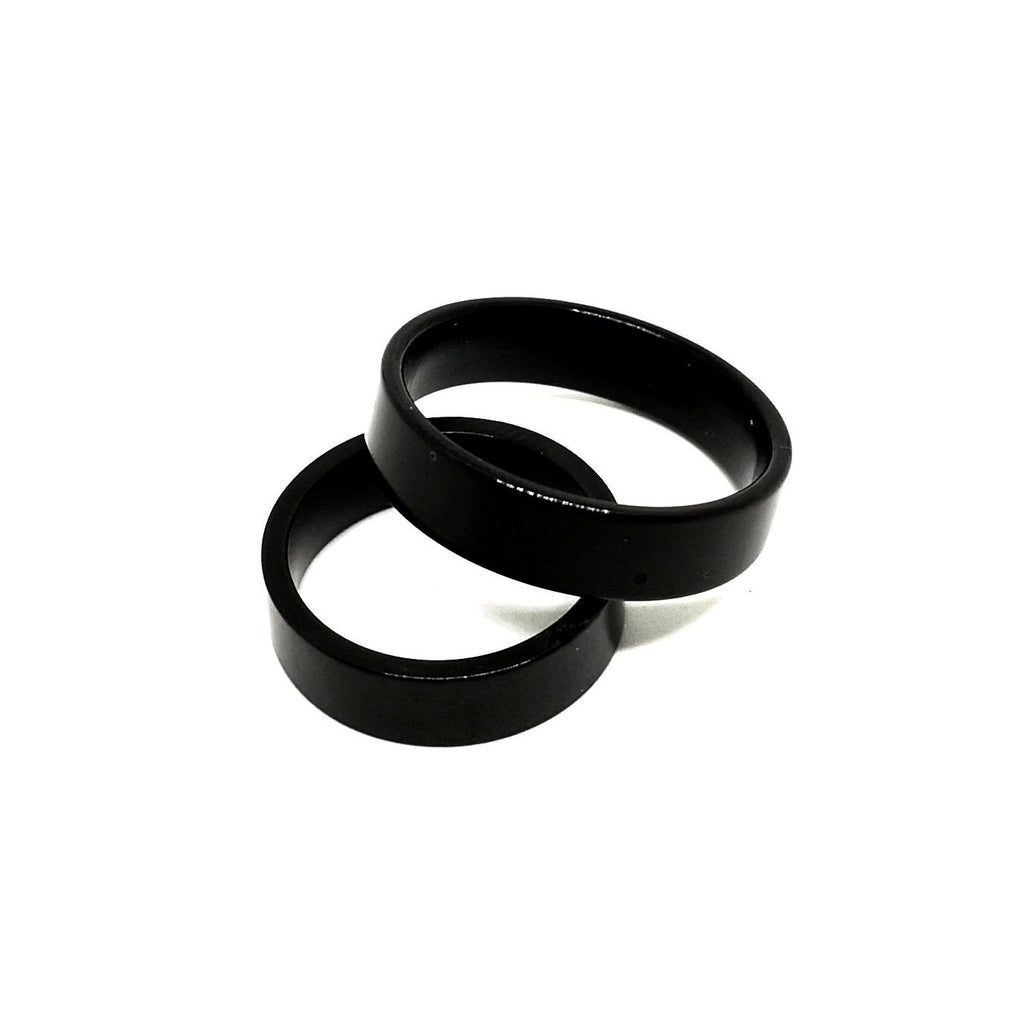 Anello Piatto Black Acciaio Lucido