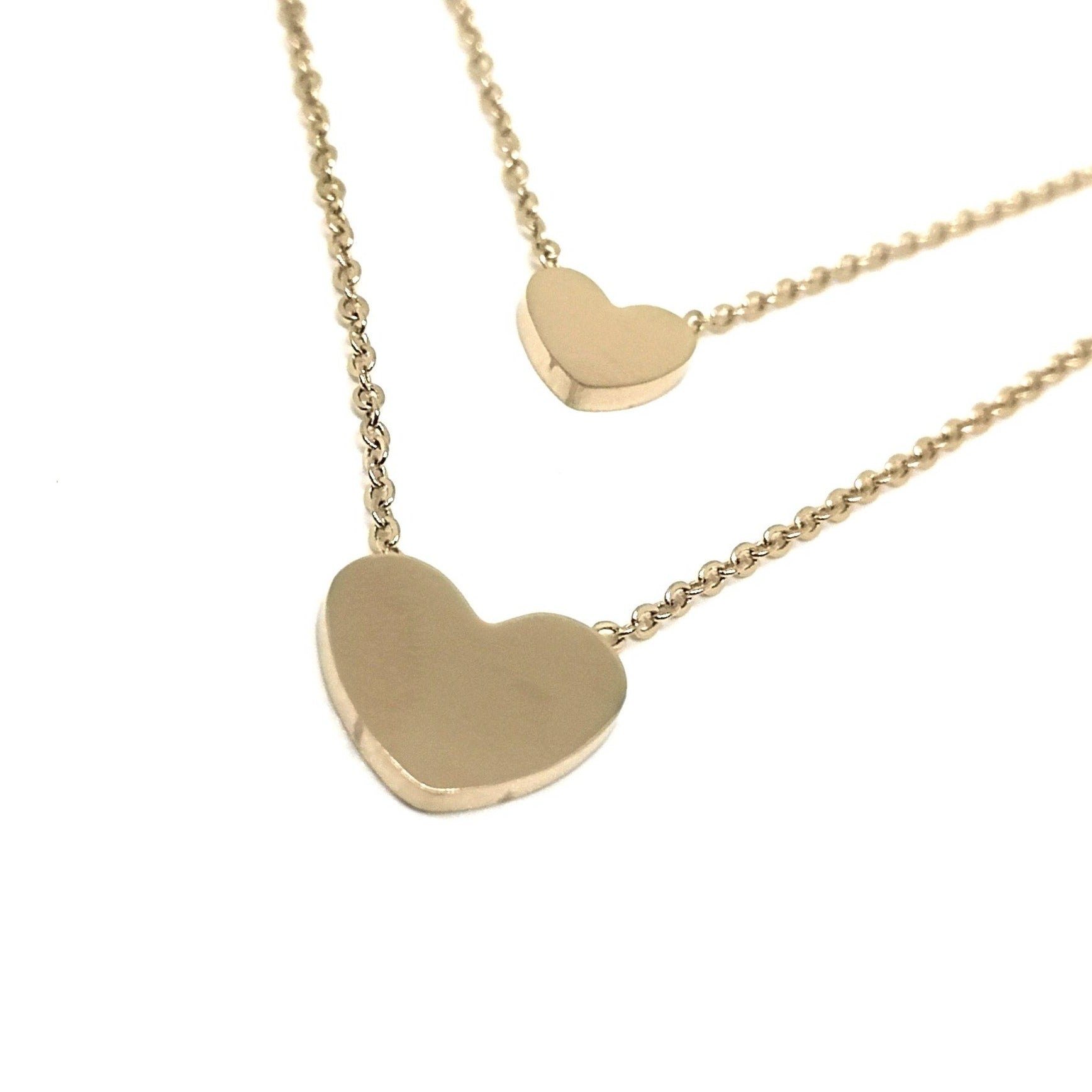 Collana Cuori Acciaio Oro Rosa