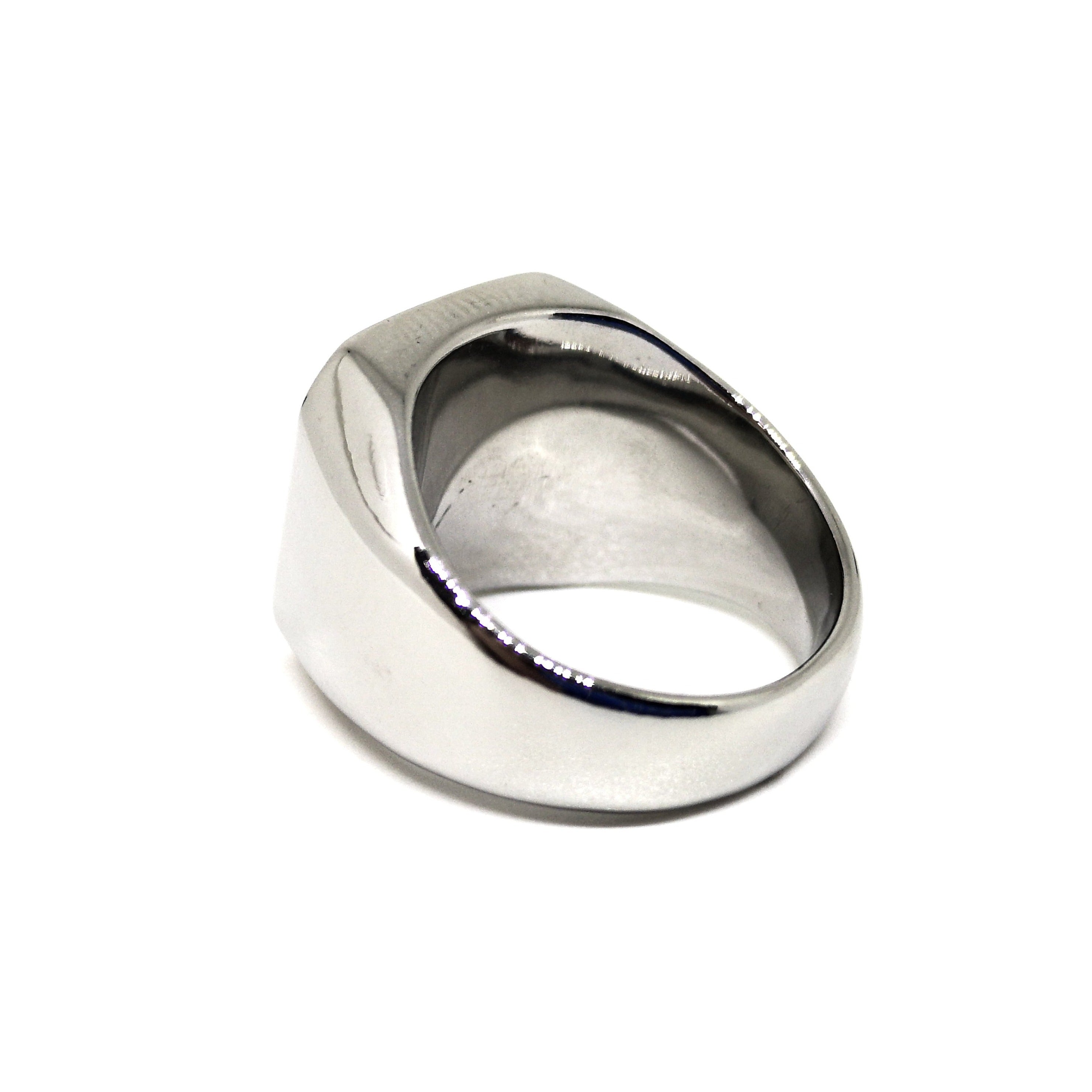 Anello Plate Acciaio Lucido