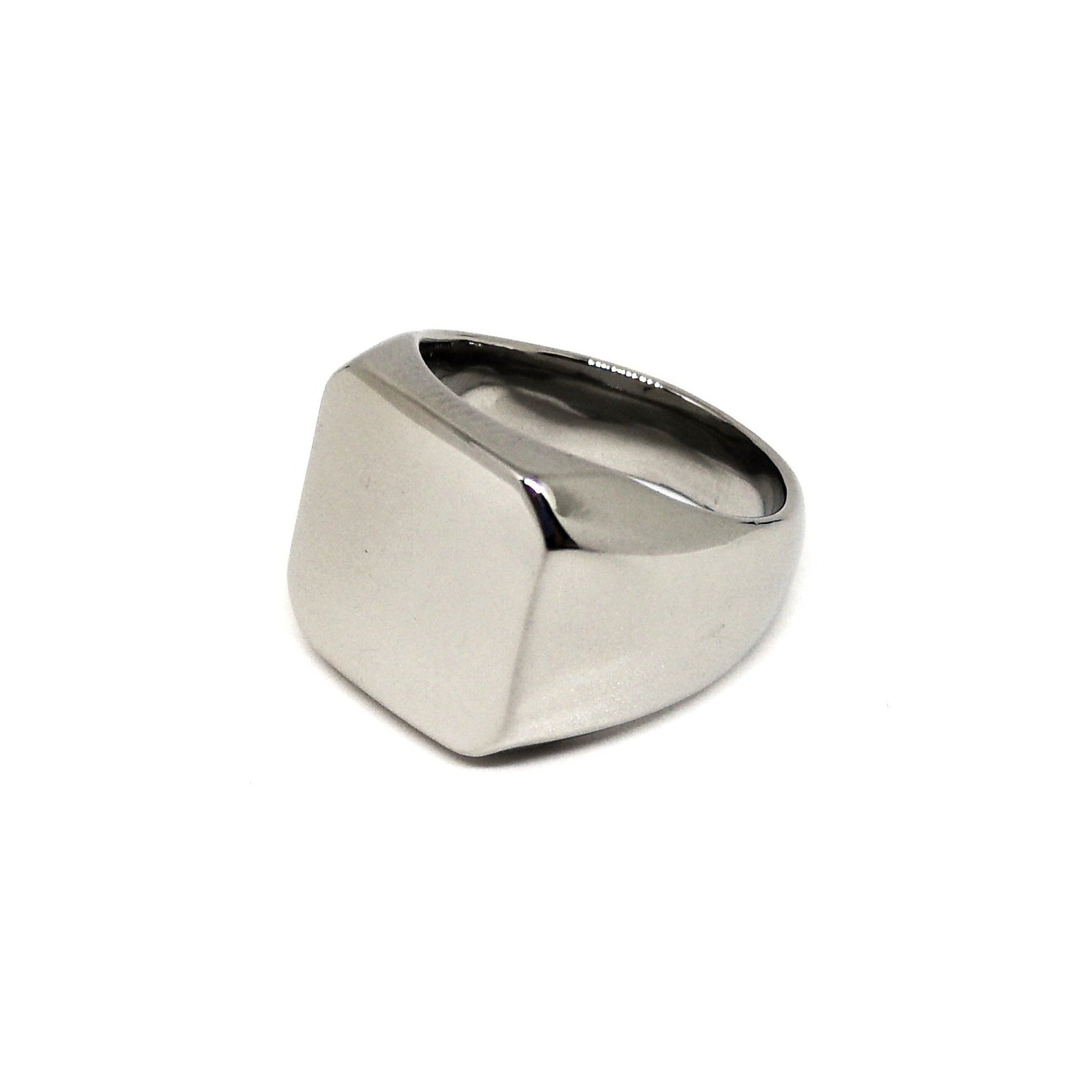 Anello Plate Acciaio Lucido