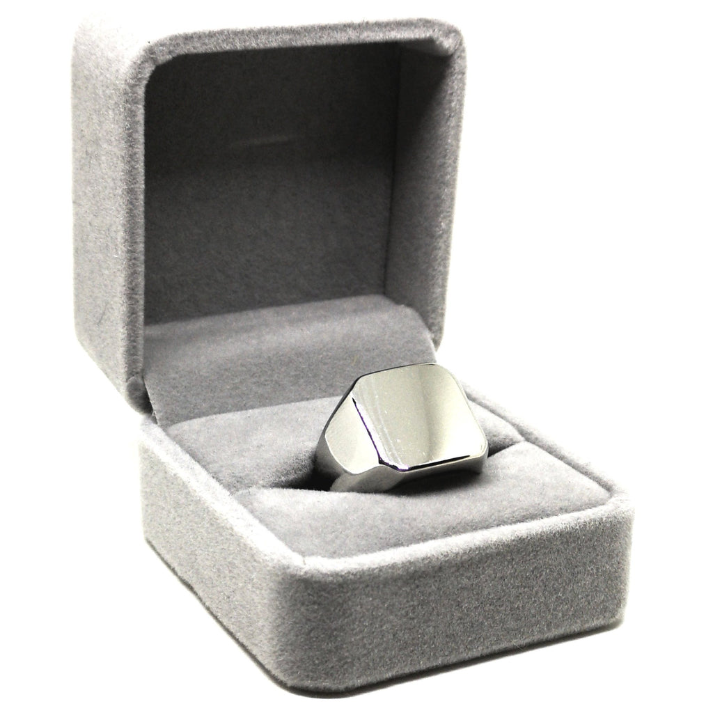 Anello Plate Acciaio Lucido