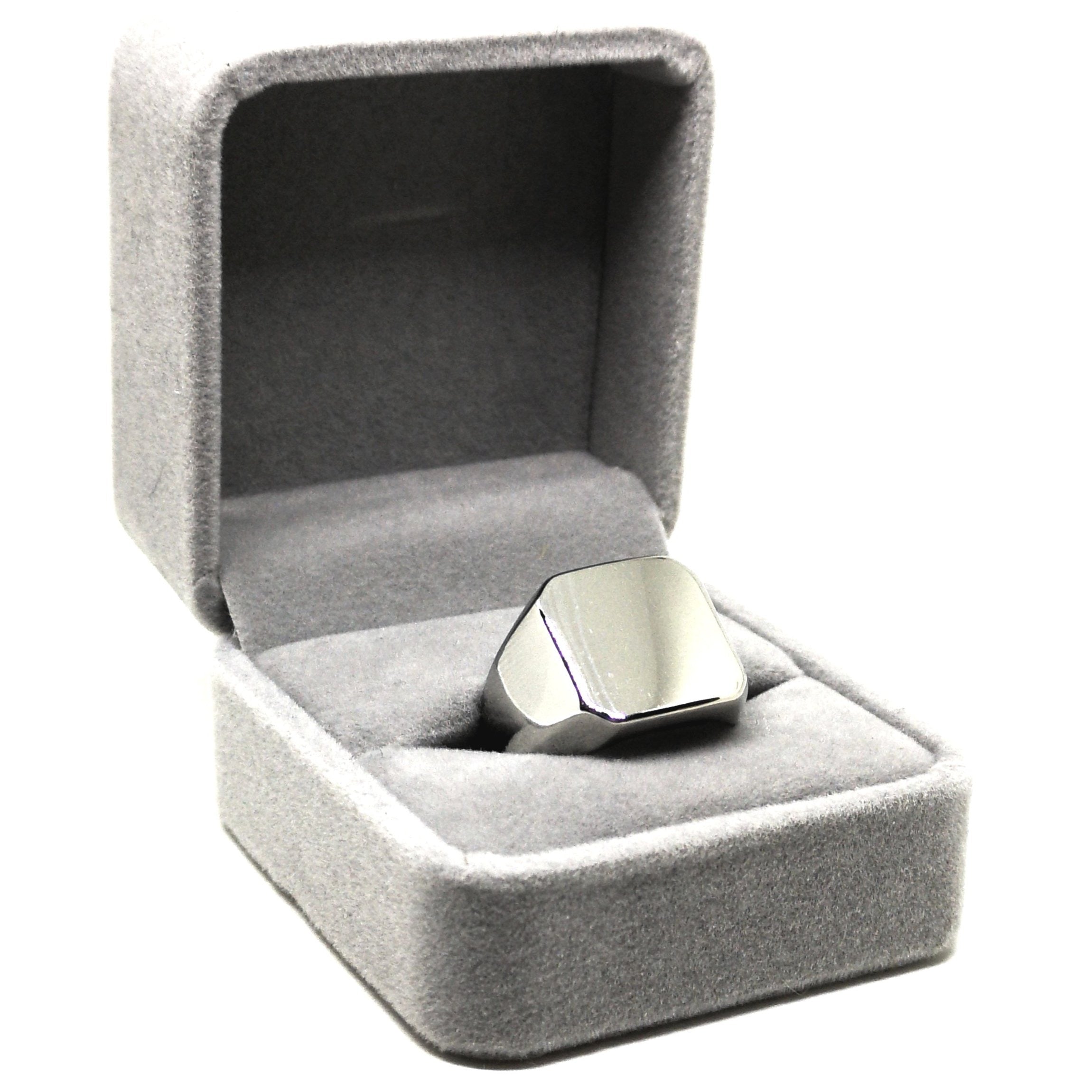 Anello Plate Acciaio Lucido