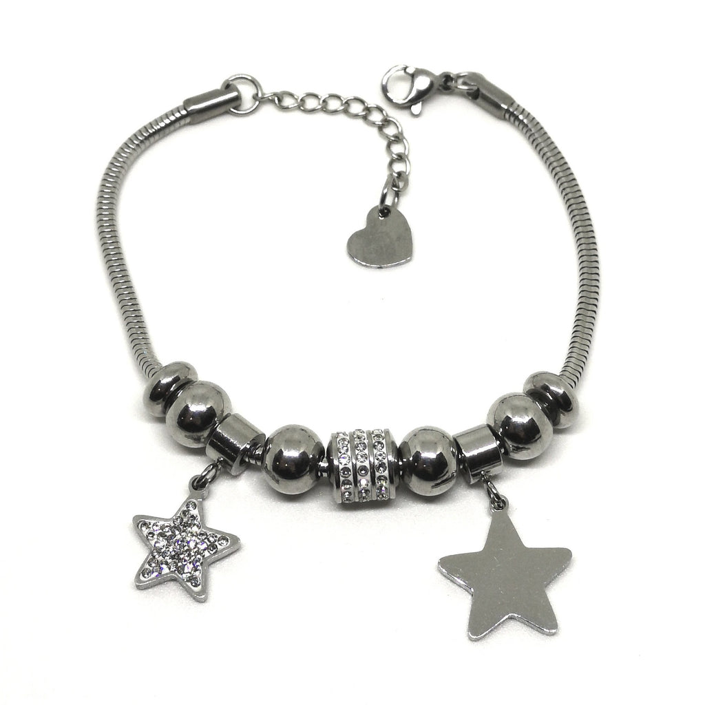 Bracciale Brillante Stelline Acciaio