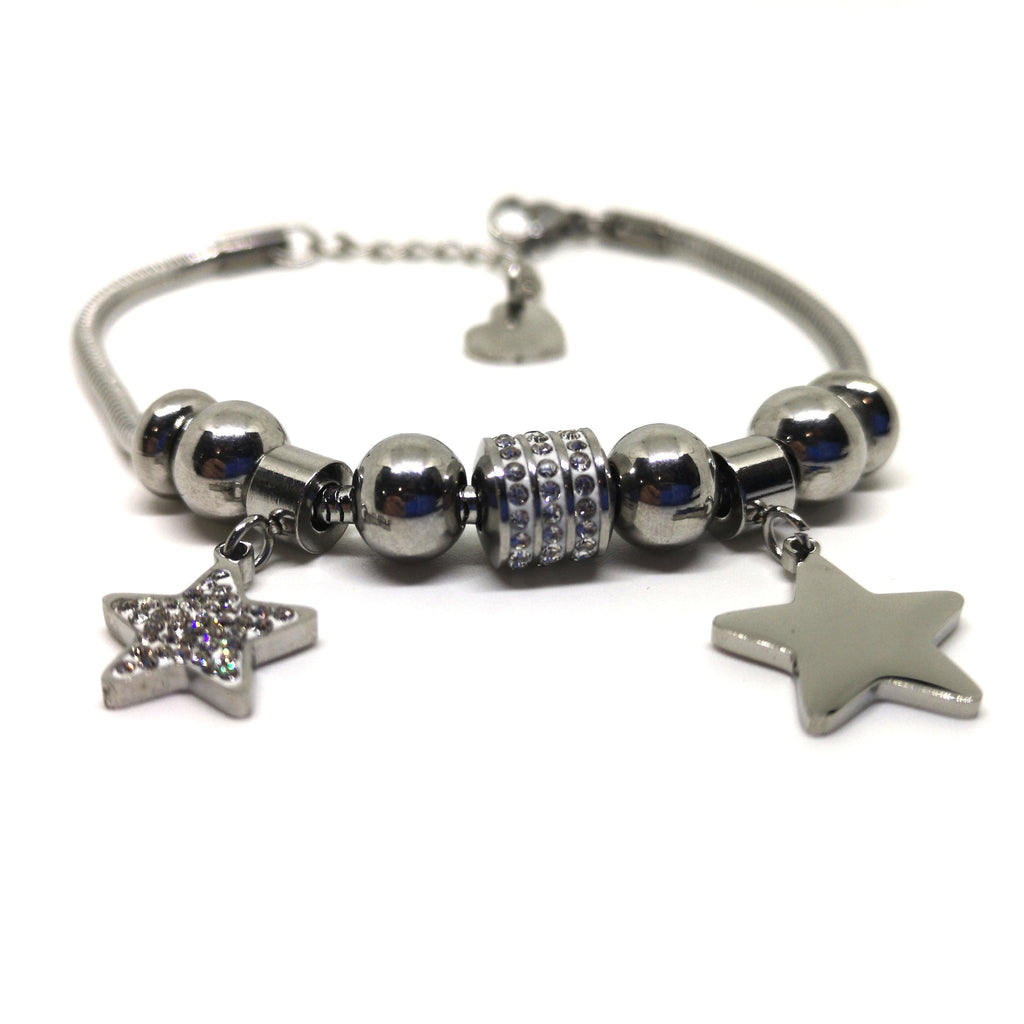 Bracciale Brillante Stelline Acciaio