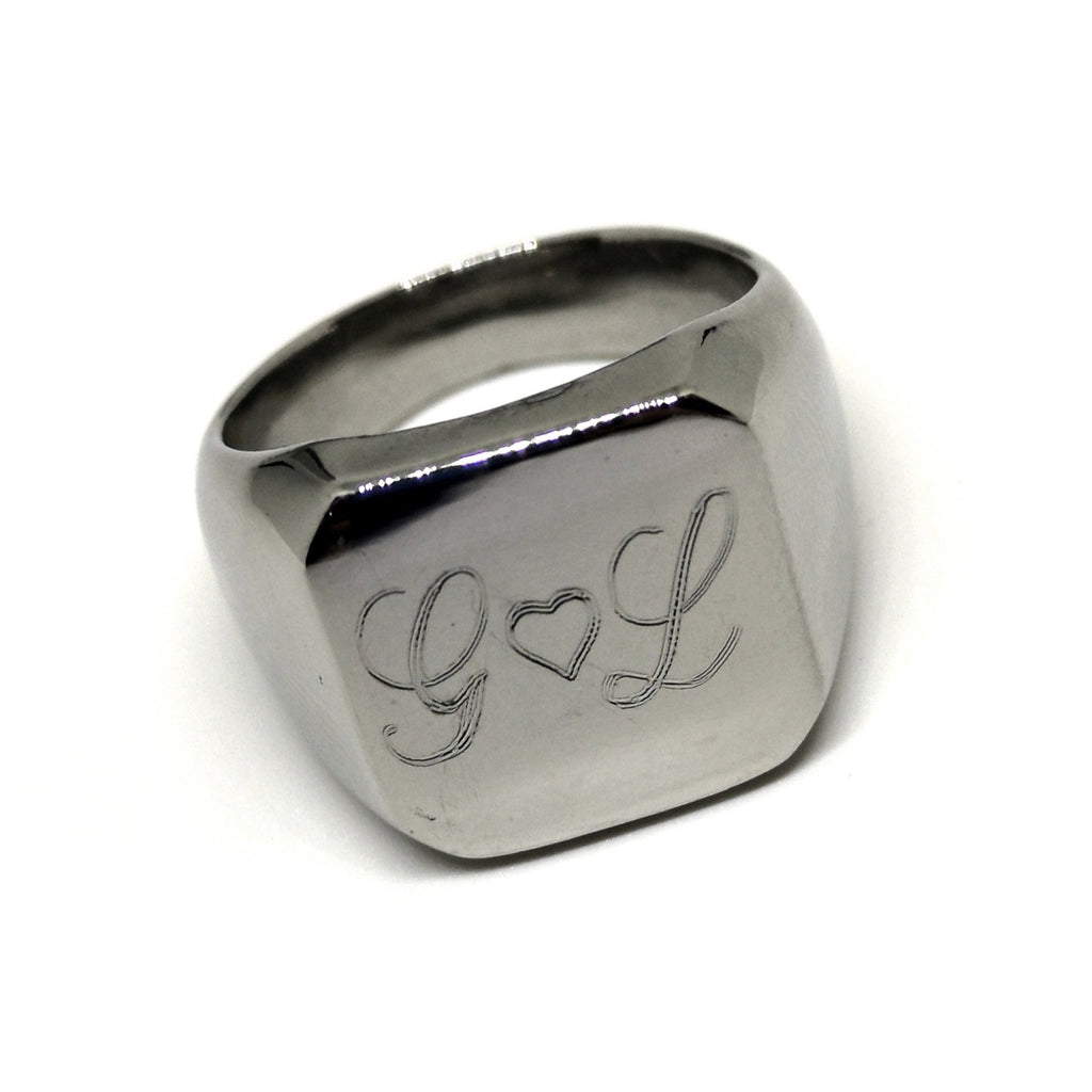 Anello Plate Acciaio Lucido