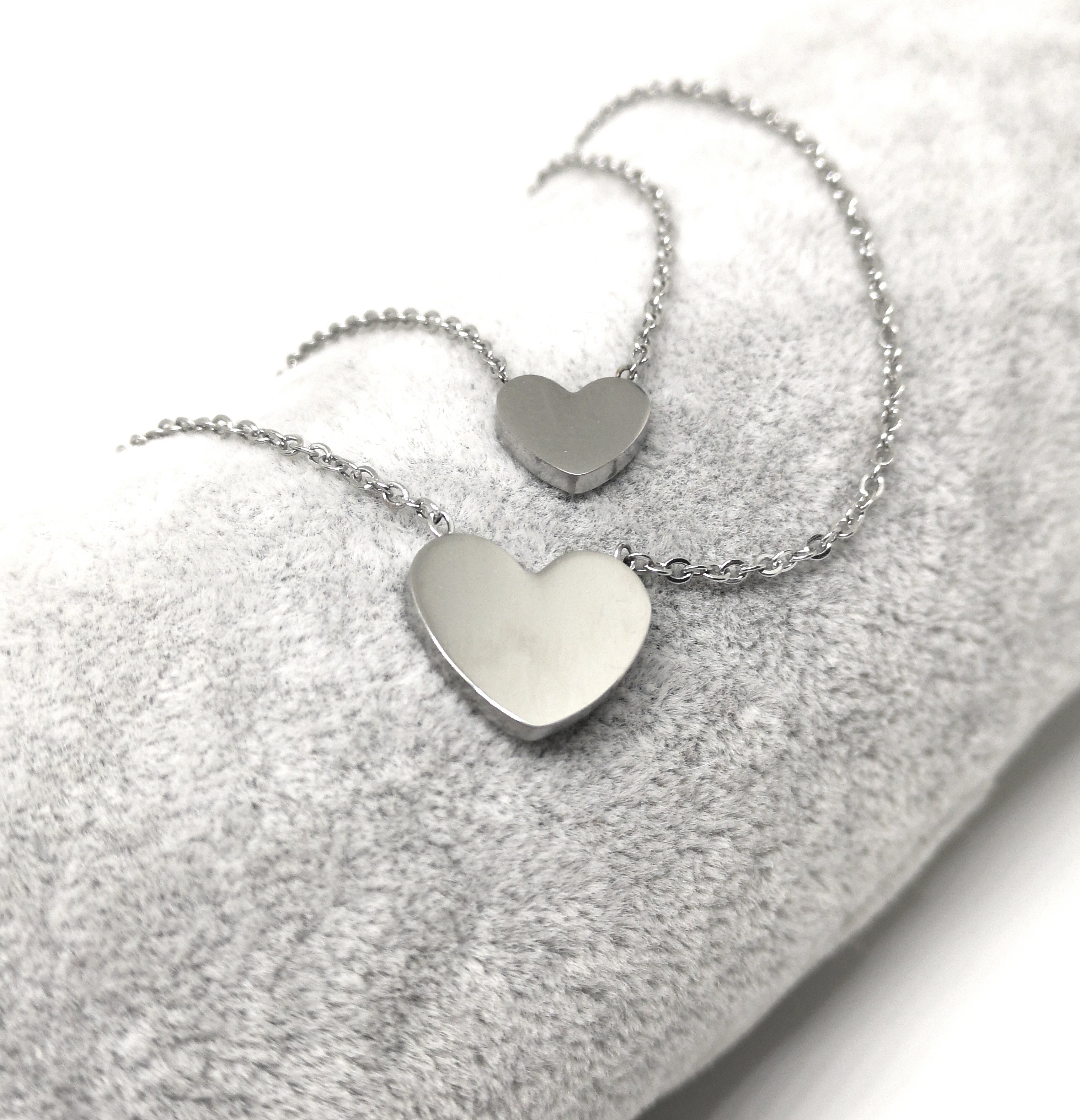 Collana Cuori Acciaio Oro Rosa