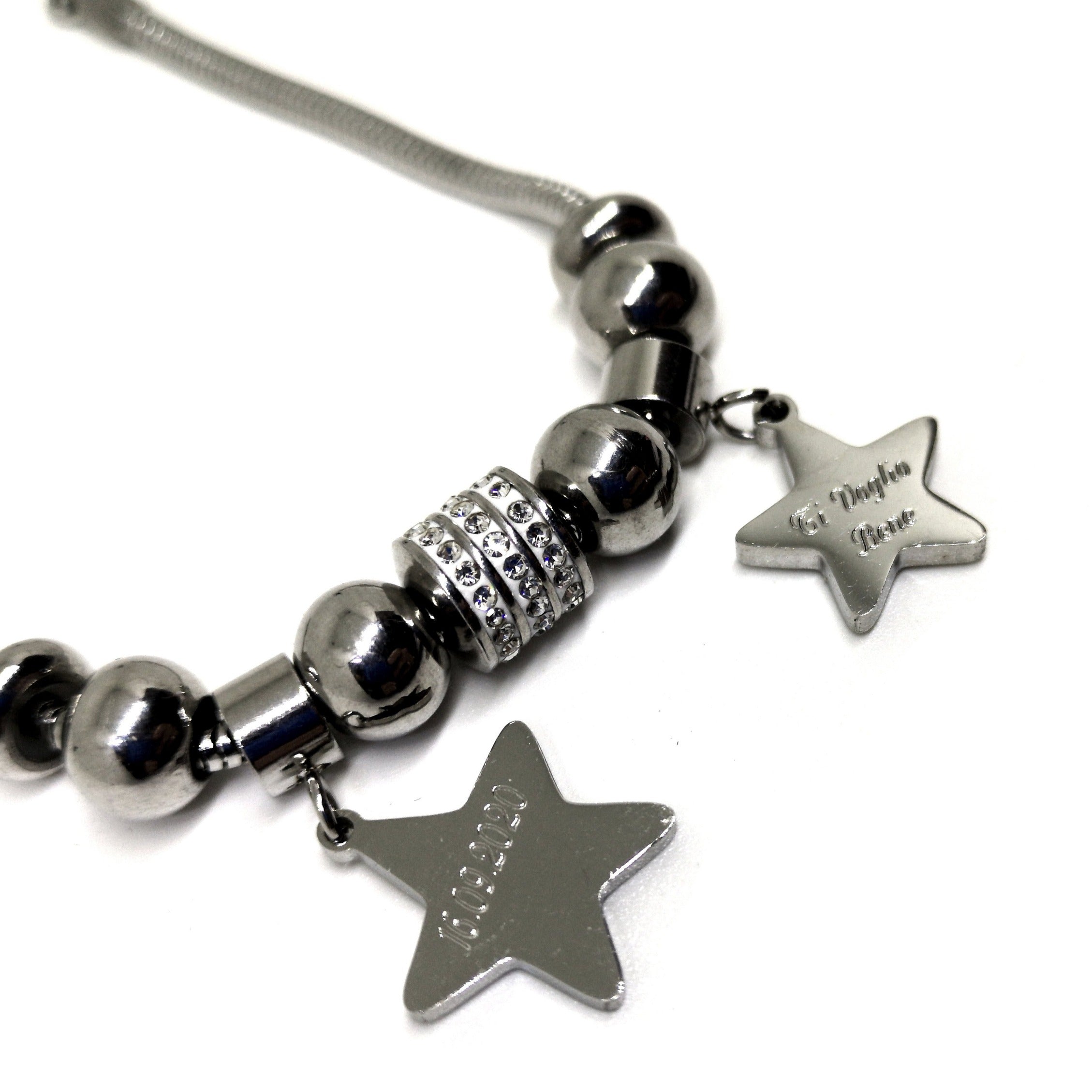 Bracciale Brillante Stelline Acciaio