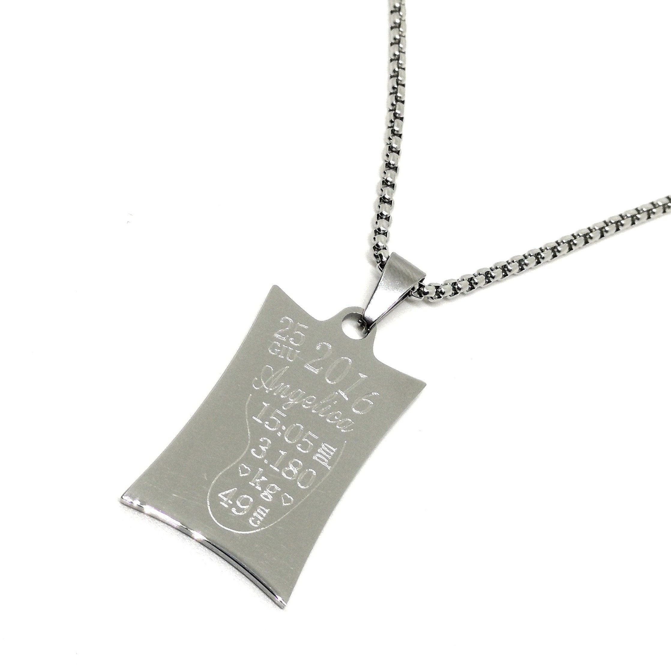 Collana Uomo/Donna Paper NASCITA Acciaio