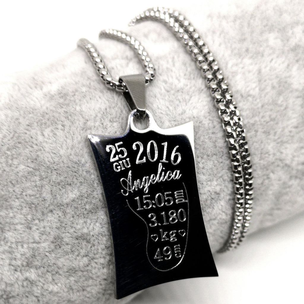 Collana Uomo/Donna Paper NASCITA Acciaio