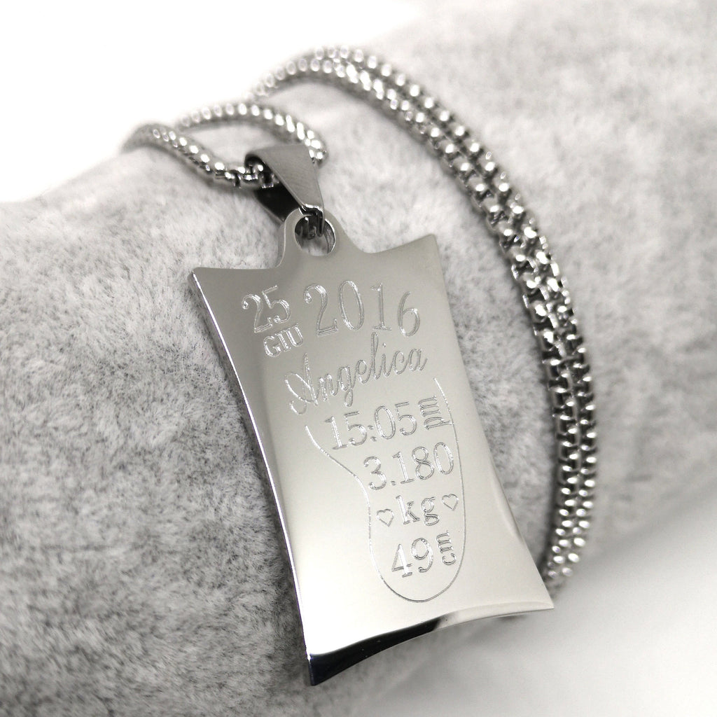 Collana Uomo/Donna Paper NASCITA Acciaio