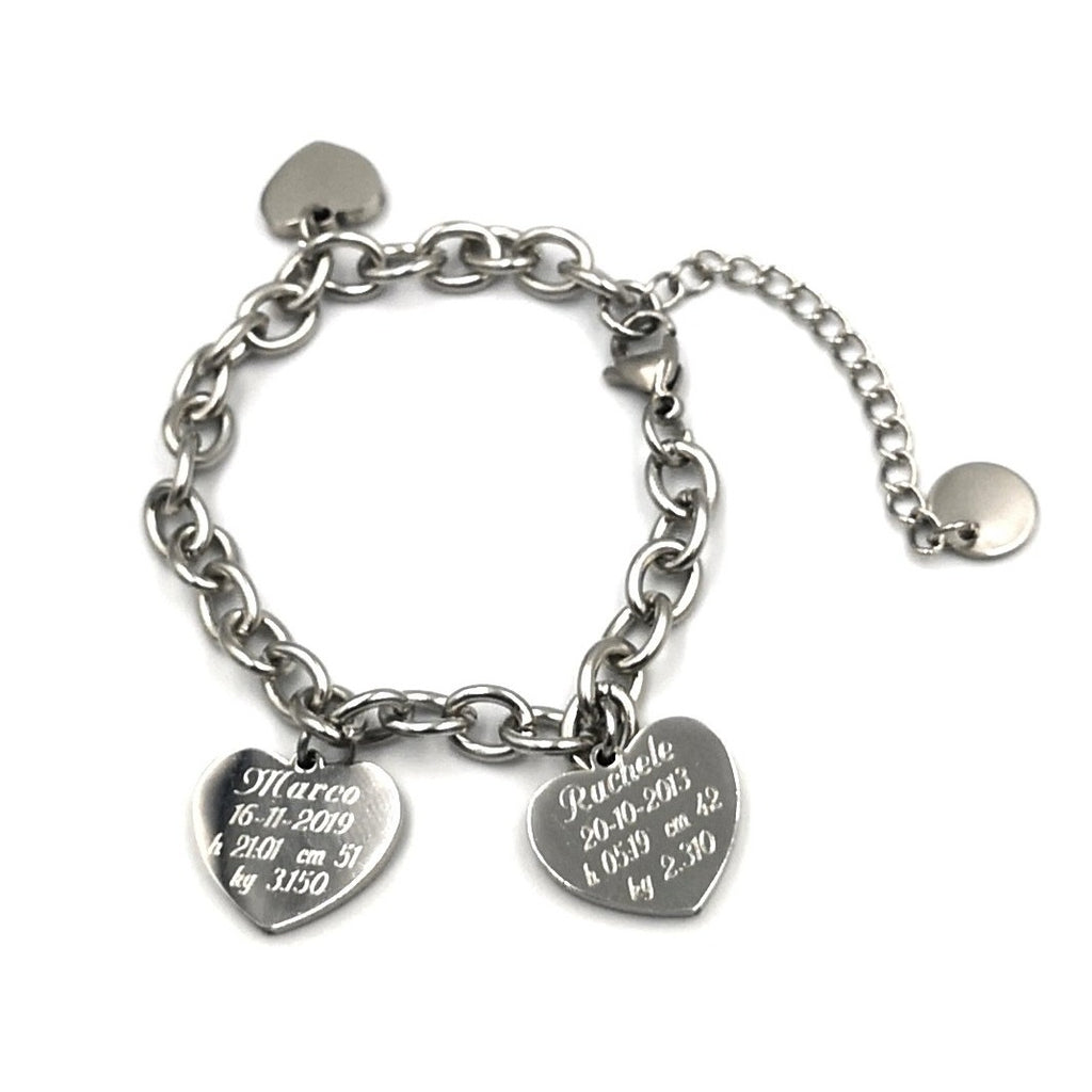 Bracciale Love-Dual NASCITA Acciaio - Da 1 a 4 BIMBI